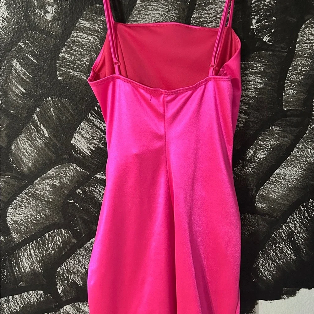Vibrant Pink Satin Dress - Picture 2 of 2